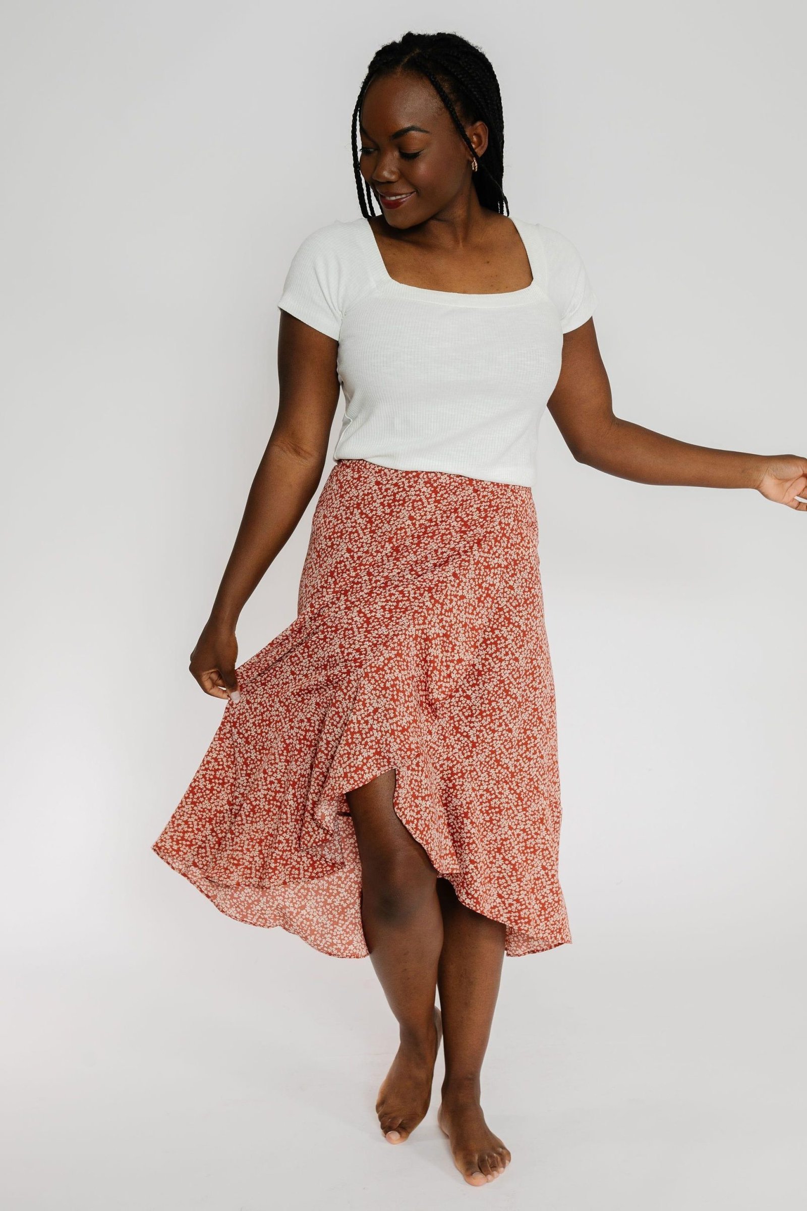 Patricia Skirt in Brick Floral