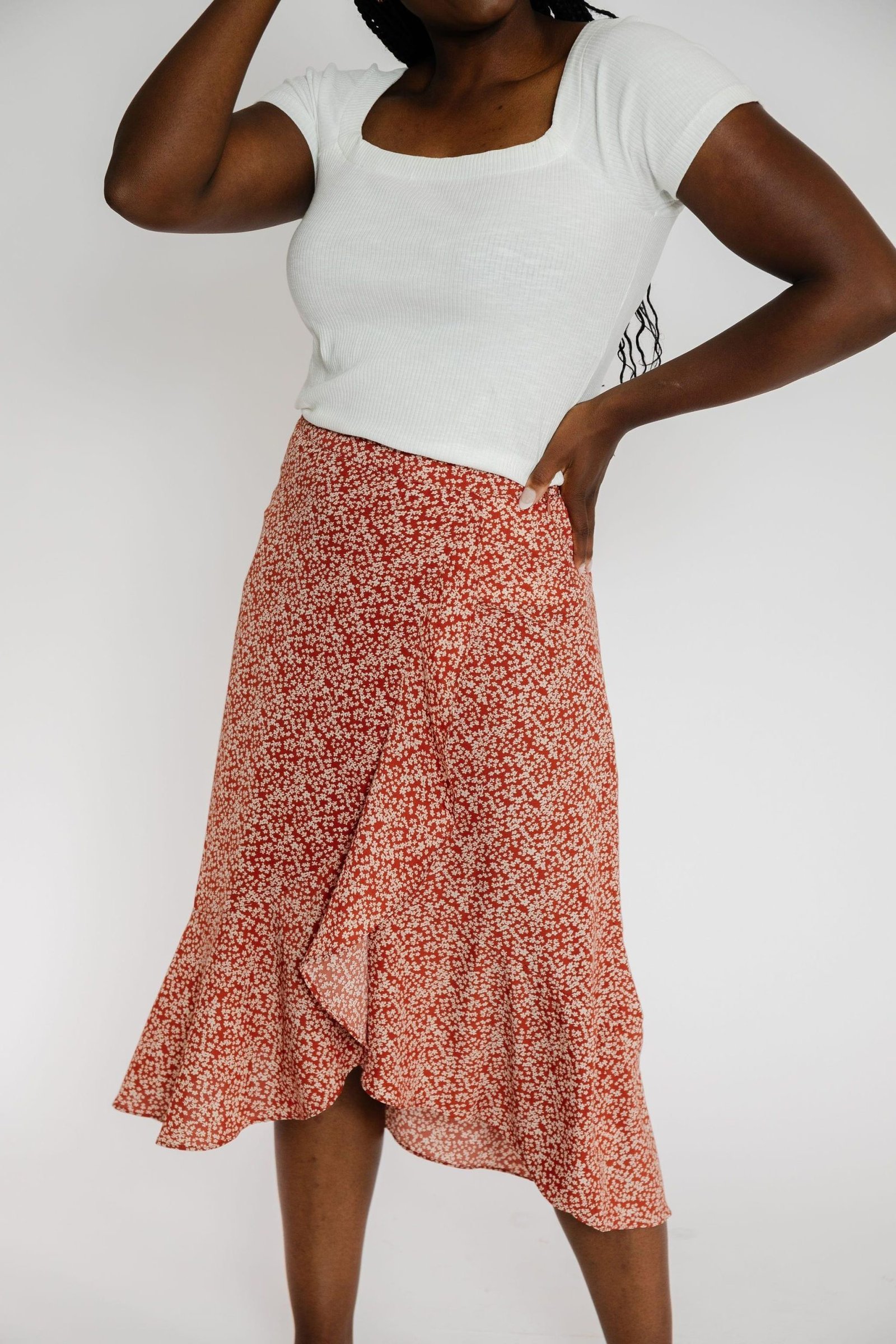 Patricia Skirt in Brick Floral - Image 3