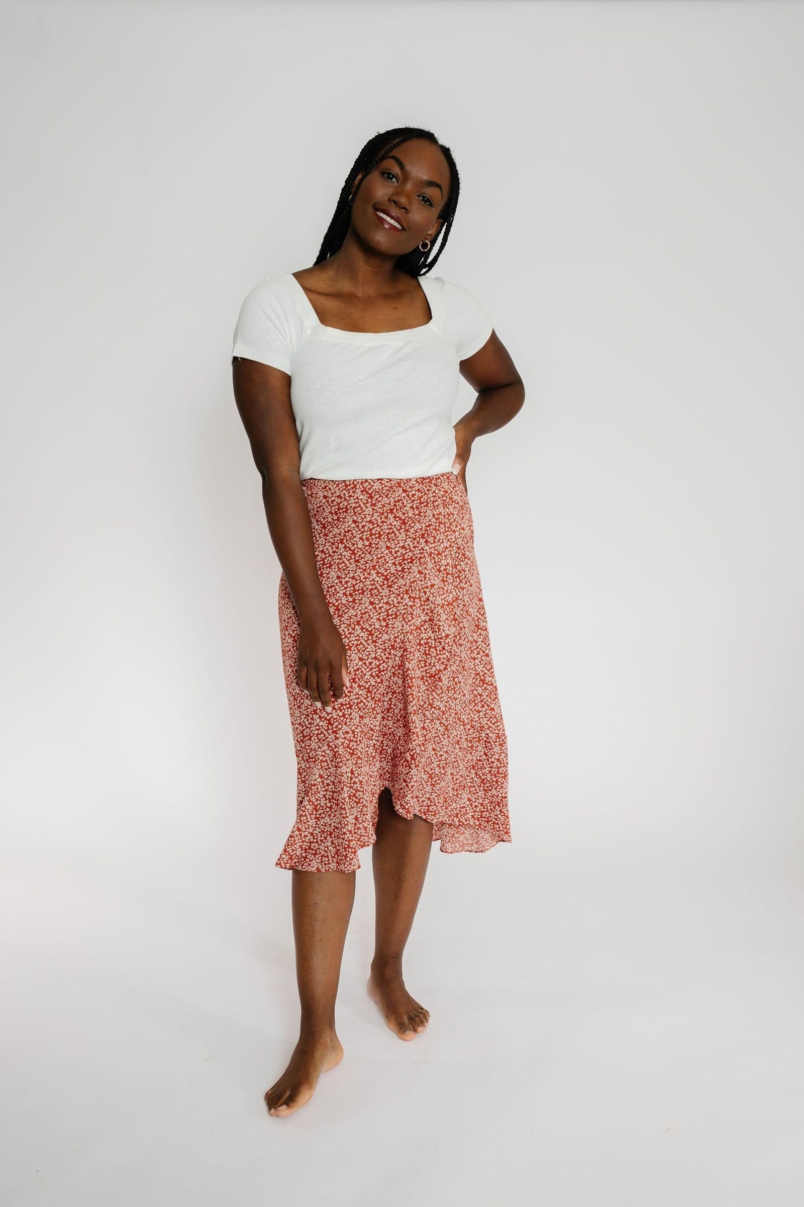 Patricia Skirt in Brick Floral - Image 8
